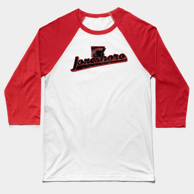 Jonesboro Retro Swash (Red) Baseball T-Shirt by rt-shirts